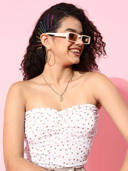 STREET 9 - White Padded Crop Top