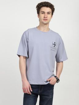 Global Republic - Men Grey Cotton Graphic Regular Fit T-Shirt