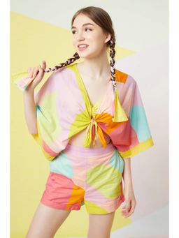 Wendell Rodricks - Multi-Color Abstract Leaf Printed Co-Ord (Set of 3)