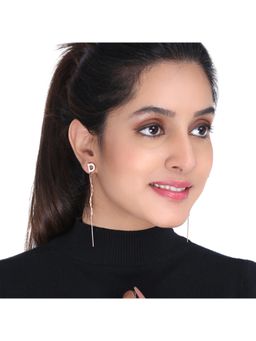 Yellow Chimes - Rose Gold Set Of 2 Quirky Hoop Earrings