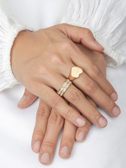 Joker and Witch - Joker & Witch Davina Heart Ring (Set of 2)