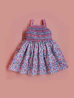 CHERRY CRUMBLE BY NITT HYMAN - Multi-Color Floral Printed Girls Dress
