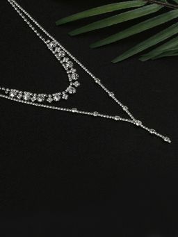 Lilly & Sparkle - Women Silver-Toned Silver-Plated Layered Necklace Chain