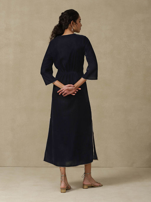 ritu kumar navy blue dress Buy Label Ritu Kumar Navy Blue Cut-Away Long Dress Online