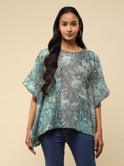 Aarke Ritu Kumar - Green Botanical Print Top (Set of 2)