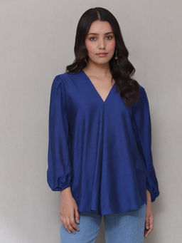 Aarke Ritu Kumar - Blue Solid Top