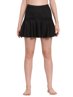 Cukoo - Women Black High Waist Skirted Swim Bottoms Black