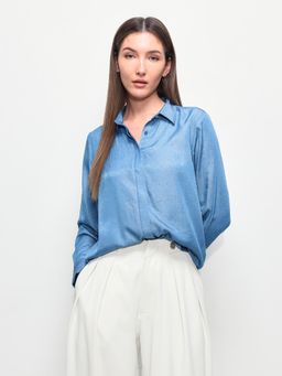 U.S. POLO ASSN. - Blue Stud Embellished Regular Fit Shirt