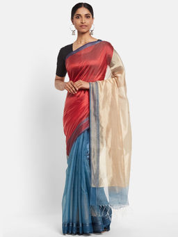 Fabindia - Cotton Silk Geometric Women Sari without Blouse