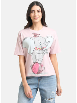 Kazo - Pink Dumbo Print Tee With Sequin