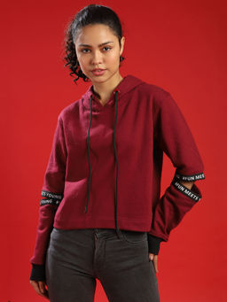 Campus Sutra - Red Women Casual Stylish Sweatshirt