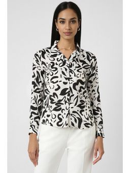 Van Heusen - Women White Print Long Sleeves Formal Shirt