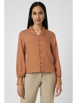 Van Heusen - Women Brown Print Long Sleeves Formal Shirt