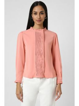 Van Heusen - Women Peach Pleated Long Sleeves Formal Shirt