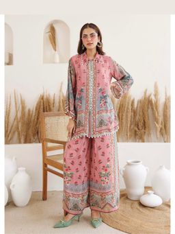 Loveable Creations By Muskan - Pink Gulabi Nazakat Printed Co-ord Set