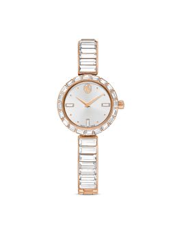 SWAROVSKI - Matrix Bangle Watch Swiss Made Crystal Bracelet White Rose Gold-Tone Finish - 5677484 (M)