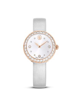 SWAROVSKI - Matrix Tennis Watch Swiss Made Leather Strap Gray Rose Gold-Tone Finish - 5710105 (M)