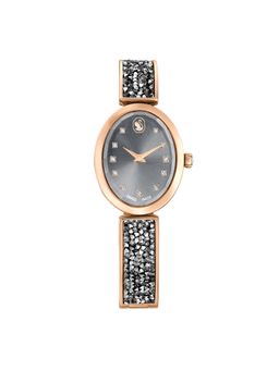 SWAROVSKI - Crystal Rock Oval Watch Swiss Made Crystal Bracelet Gray Rose Gold-Tone Finish-5711695 (M)
