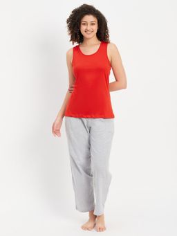 Clovia - Chic Basic Tank Top & Pyjama with Elastic Waistband (Set of 2)