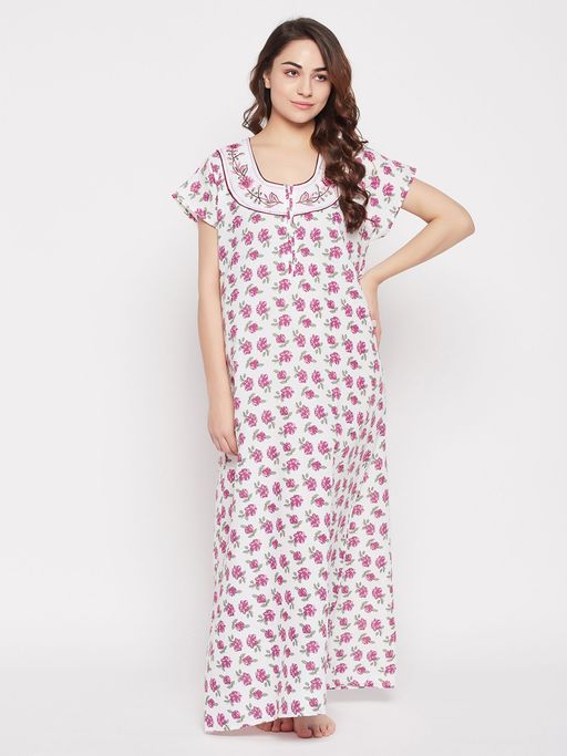 white christmas dresses White Cotton Dream Long Nightgown Classic White / M main image 1