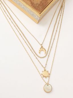 Lilly & Sparkle - Women 4 Layer Gold-Plated Necklace