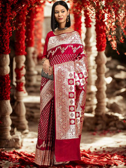 Chhabra 555 - Bridal Zari Woven Traditional Kanjivaram Silk Saree with Unstitched Blouse