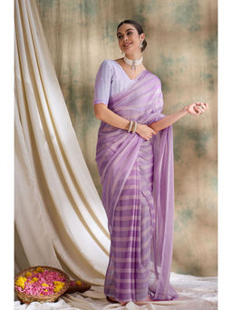 Suha - Womens Ethnic Lavender Saree with Unstitched Blouse