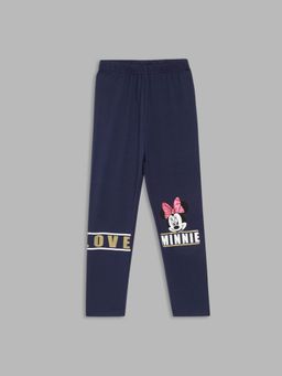 Blue Giraffe - Girls Navy Printed Leggings