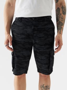 The Souled Store - Original Black Camo Men Cargo Shorts
