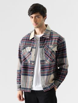 The Souled Store - Original Plaid- Blue and Pink Men Shacket