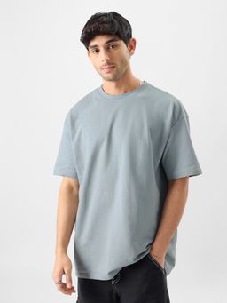 The Souled Store - Original Solids- Slate Grey Men Oversized T-Shirt