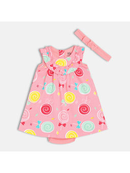 MINI KLUB - Baby Girls Sleeveless Knit Dress Bloomer & Hairband Pink (Set of 3)