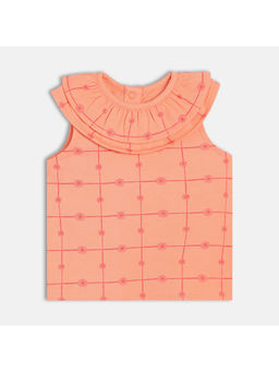 MINI KLUB - Baby Girls Round Neck Sleeveless Knit Top Peach