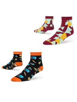 Dynamocks - Men and Women Ankle Length Socks - Free Size - Pack of 2 Pairs