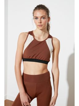 Trendyol - Womens Brown Color Block Tank Top