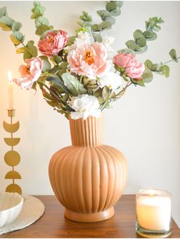 Hollyhock - Terracotta Victoria Stoneware Vase