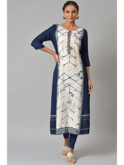 W - Blue Geometric Kurta