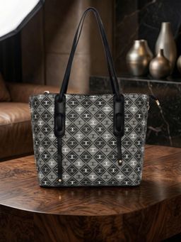 ESBEDA - Grey Signature Print Tote Bag