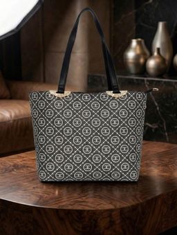ESBEDA - Grey Signature Circle Shoulder Tote Bag