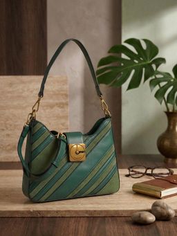 ESBEDA - Green Bliss Stripe Sling Bag with Detachable Strap (M)