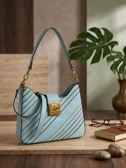 ESBEDA - Blue Bliss Stripe Sling Bag with Detachable Strap (M)