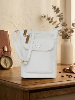ESBEDA - White Classic Pocket Crossbody Sling Bag (S)