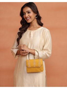 Fabindia - Yellow Hand Embroidered Clutch (S)