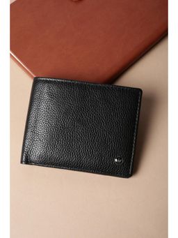 Louis Philippe - Black Textured Leather Wallet