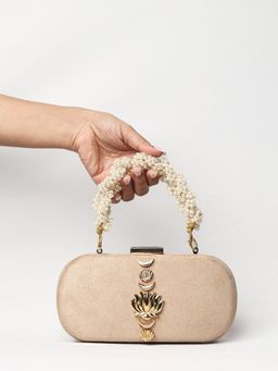 BOXWISH BY BHUMIKA - Beige Embellished Purse Clutch