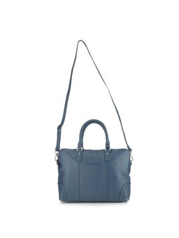 WOODLAND - Casualwear Blue Leather Handbag with Detachable Strap