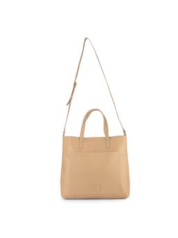 WOODLAND - Casualwear Beige Leather Handbag with Detachable Strap