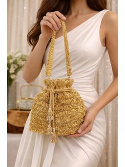 BOXWISH BY BHUMIKA - Gold Embellished Potli Bag