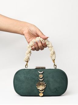 BOXWISH BY BHUMIKA - Green Embellished Purse Clutch