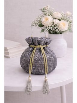 BOXWISH BY BHUMIKA - Silver Embellished Potli Bag